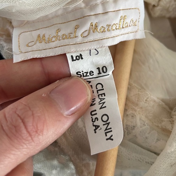 Vintage Michael Marcella Elegant Lace Cream Top High Neck Formal Small - Picture 2 of 6